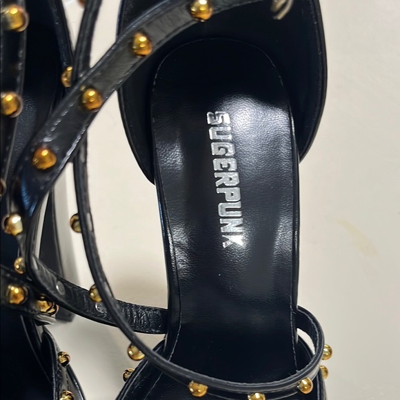 Sugar Black and Gold Stiletto Heels - Picture 4 of 8
